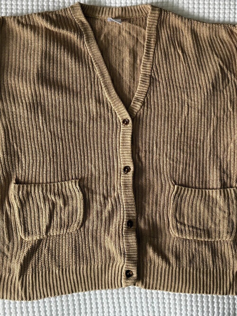 Knit Button Cardigan - Toffee